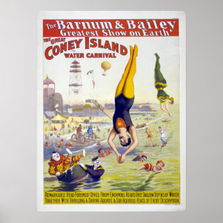 Pôster Barnum & Bailey Coney Island Circus Advertisement