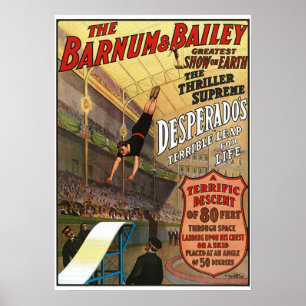 Poster Barnum e Bailey Desperado dão um salto para a Post