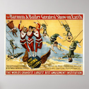 Pôster Barnum e Bailey - o Dillons de voo