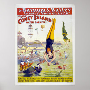 Pôster Barnum & propaganda de circo de Bailey Coney