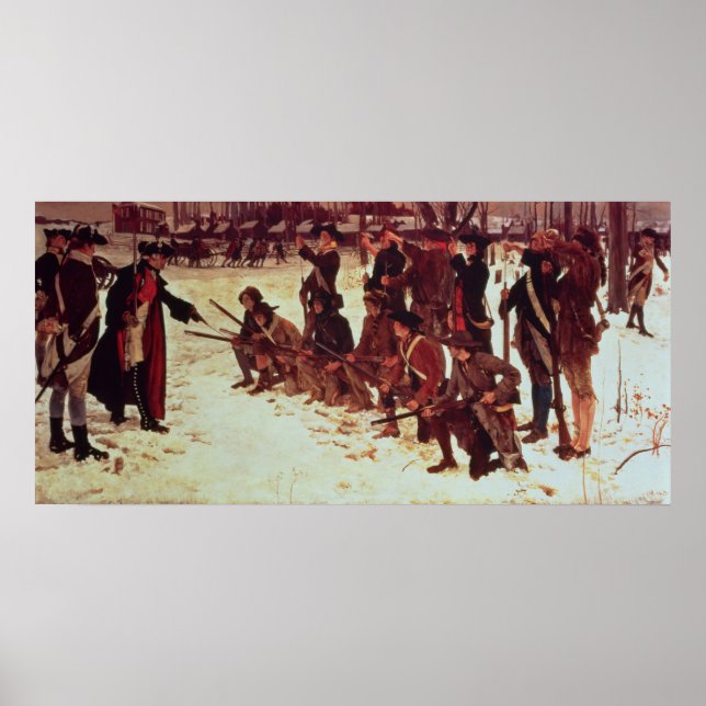 Poster Baron von Steuben perfurando recrutas americanos (Frente)