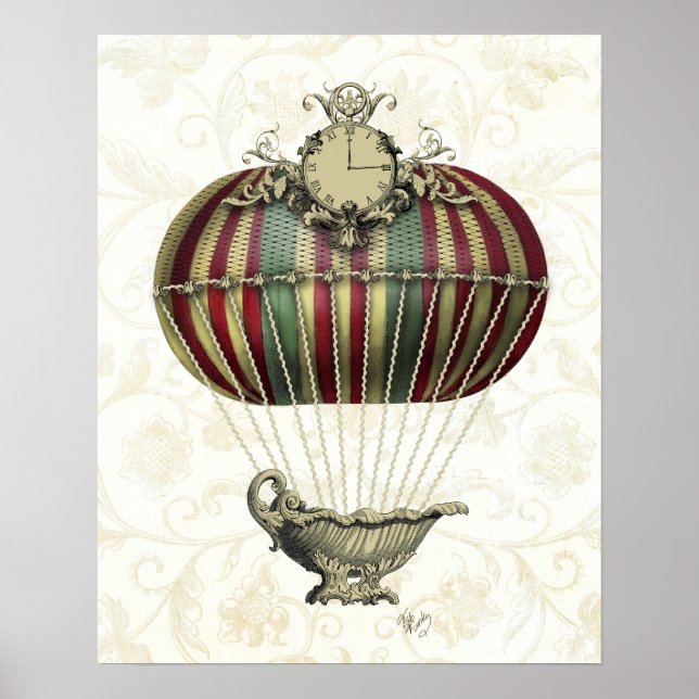 Pôster Baroque Balloon with Clock (Frente)