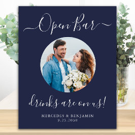 Poster Barra de Bebidas de Casamento Personalizada com Fo
