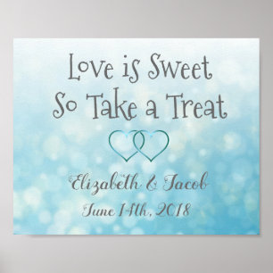 Poster Barra de Chocolate Azul e Cinza Cartaz Amor é Doce