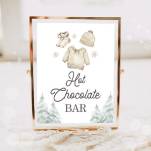 Poster Barra de Chocolate Quente Cacau Bebê Está Frio Lá 