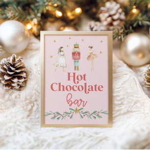 Poster Barra de Chocolate Quente Esmagador de Natal Carta