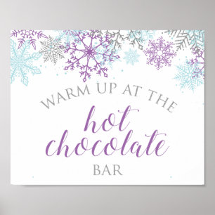 Poster Barra de Chocolate Quente Winter Onederland Roxo