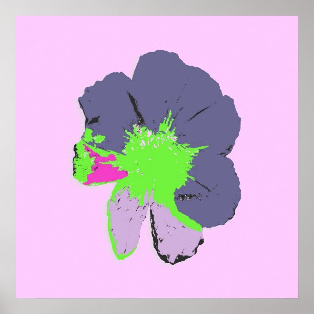 Pôster Barra de Cores/ Flor PopArt (Frente)