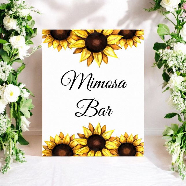 Poster Barra de Mimosa de Girassol Amarelo e Branco Flora (Criador carregado)