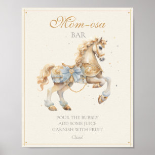 Poster Barra de Mom-osa Carousel Azul Pastel Churrasco de