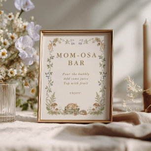 Poster Barra de Mom-osa para Chá de Bebê Conto da Florest