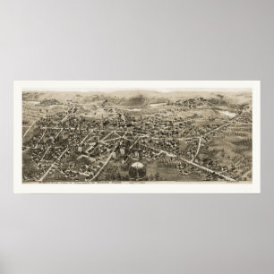 Poster Barra, mapa panorâmico das MÃES - 1870s