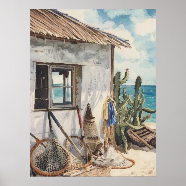Poster barraca de peixes de Bonaire (Frente)