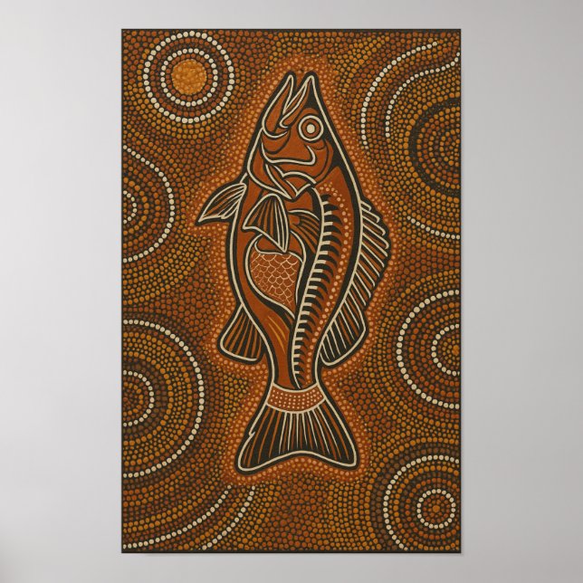 Poster Barramundi Arte Dot Original (Frente)