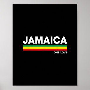Poster Barras de Cores Reggae Retro da Jamaica Férias Jam
