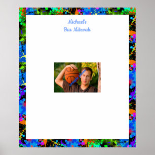 Pôster Barre Mitzvah, costume, foto assinam dentro o