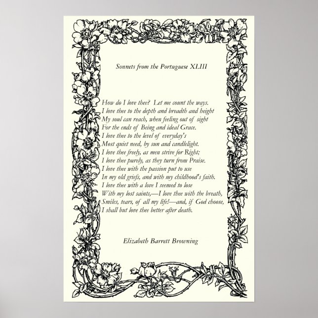 Poster Barrett Browning - Sonnets dos portugueses 43 (Frente)