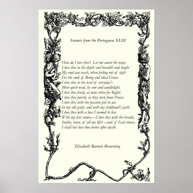 Poster Barrett Browning - Sonnets dos portugueses 43 (Frente)
