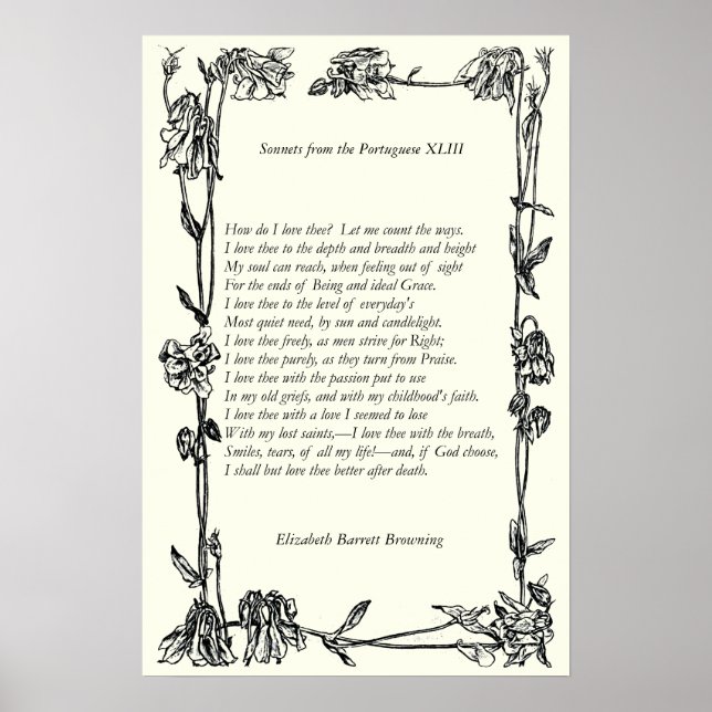Poster Barrett Browning - Sonnets dos portugueses 43 (Frente)