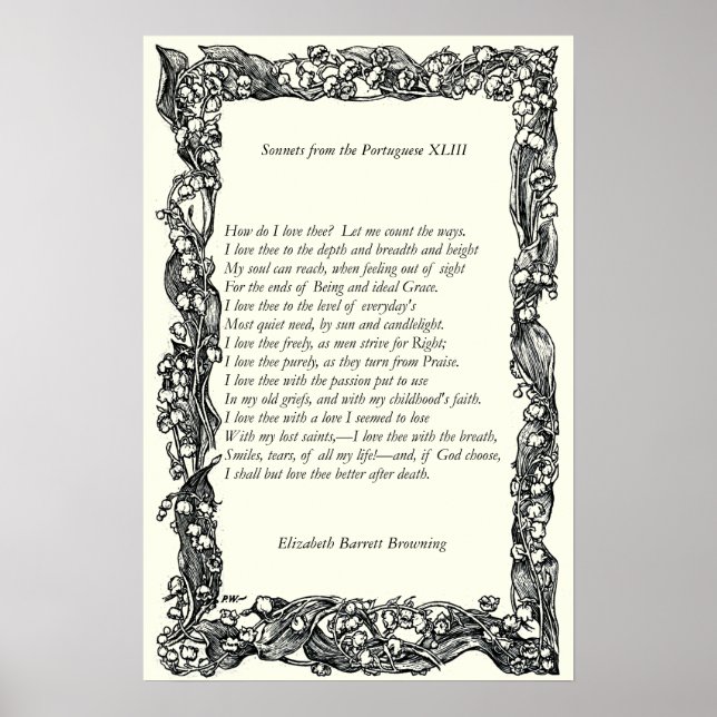 Poster Barrett Browning - Sonnets dos portugueses 43 (Frente)