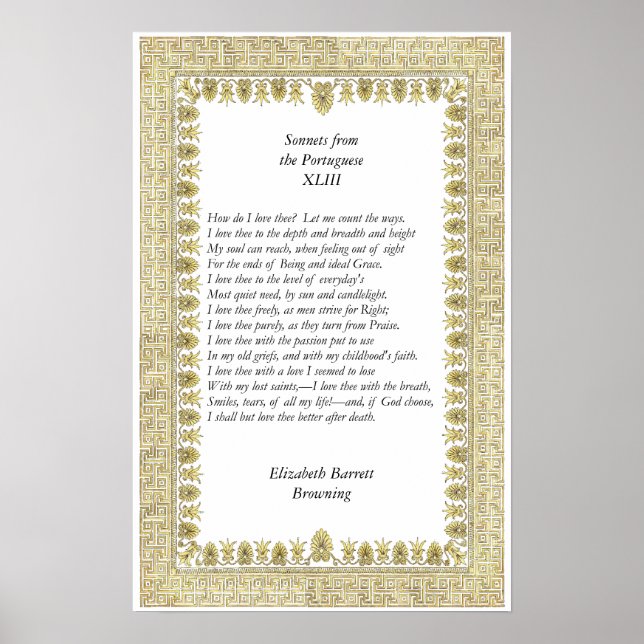 Pôster Barrett Browning - Sonnets dos portugueses #43 (Frente)