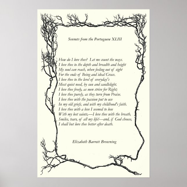 Poster Barrett Browning - Sonnets dos portugueses 43 (Frente)