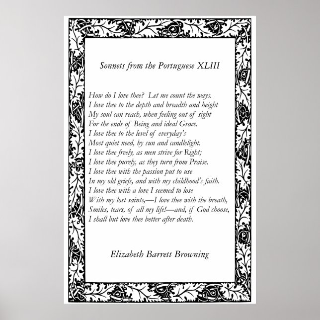 Poster Barrett Browning - Sonnets dos portugueses 43 (Frente)