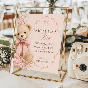 Poster Barrinha de Mom-osa de Urso Teddy Rosa Clássico