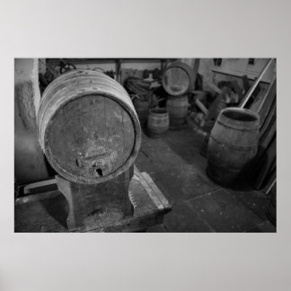 Pôster Barris de vinho velhos