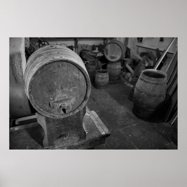 Pôster Barris de vinho velhos (Frente)