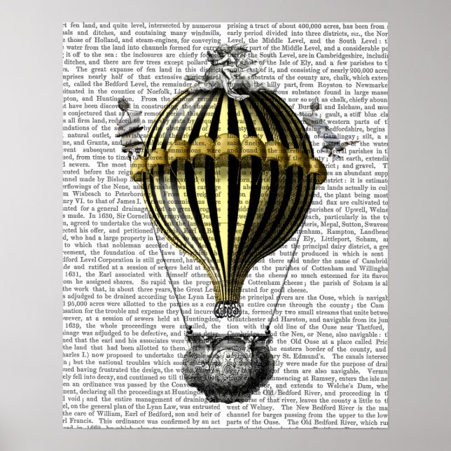 Pôster Barroco Balão Negro Amarelo (Frente)