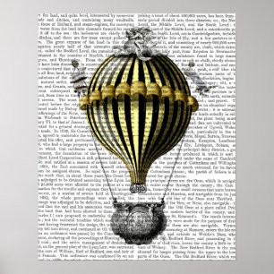 Pôster Barroco - Balão Preto Amarelo
