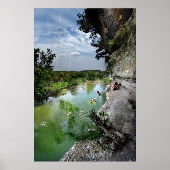 Pôster Barton Creek Cliffs - Austin Texas (Frente)