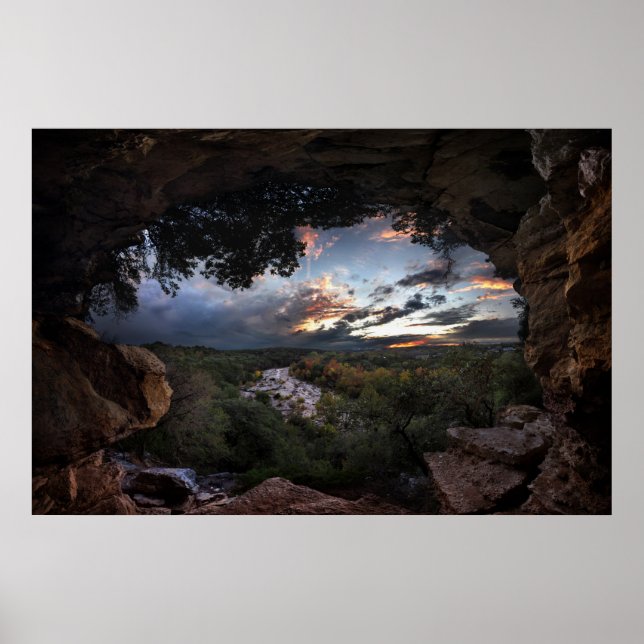 Pôster Barton Creek Sunset - Austin, Texas (Frente)