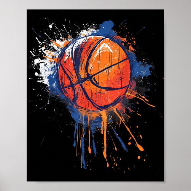 Poster Basball Watercolor Drawing Trabalho de arte Basbal (Frente)