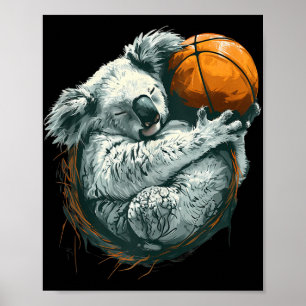 Poster Basbol Animal Art Drawing Koala Basbol Pla