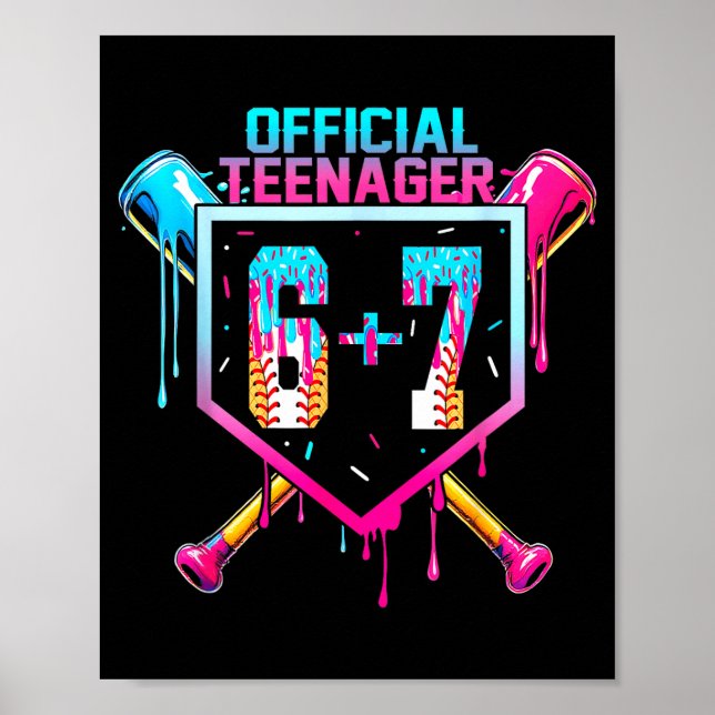 Poster Base de aniversário de 13 anos para #adolescente o (Frente)