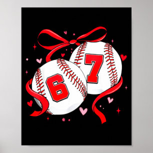 Poster Baseball 67 Seis Sete Meme Coquette Laço Dia dos N