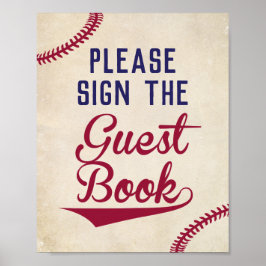 Poster Baseball Baby Shower Sign the Guest Book Sign