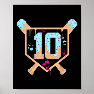 Poster Baseball com 10 anos de Sorvete Drip 10º aniversár
