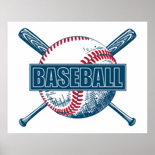 Poster Baseball de cor personalizado