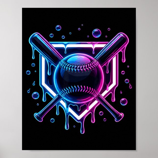 Poster Baseball Drip Ice Cream Bat Kids  (Frente)