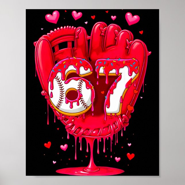 Poster Baseball Drip Ice Cream Valentine Youth Boys Girls (Frente)