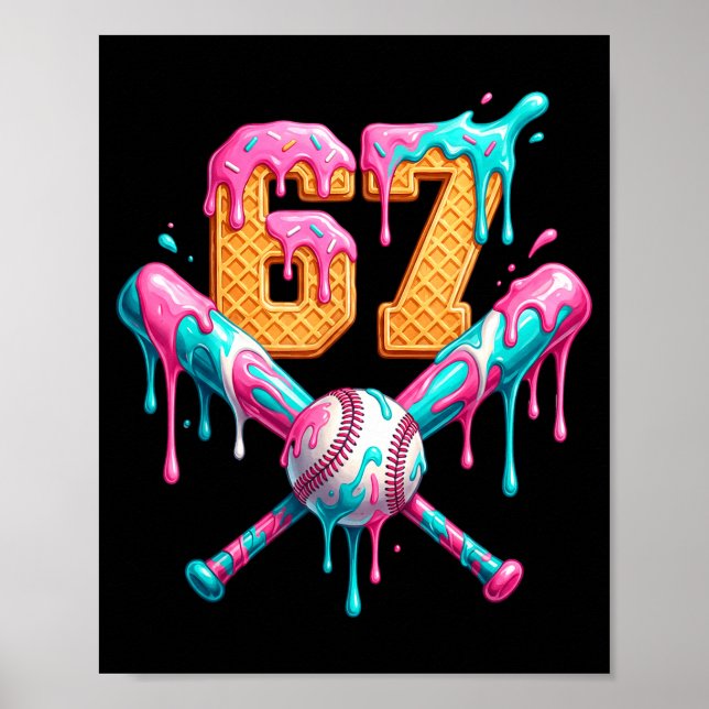 Poster Baseball Drip Number 67 Player  (Frente)