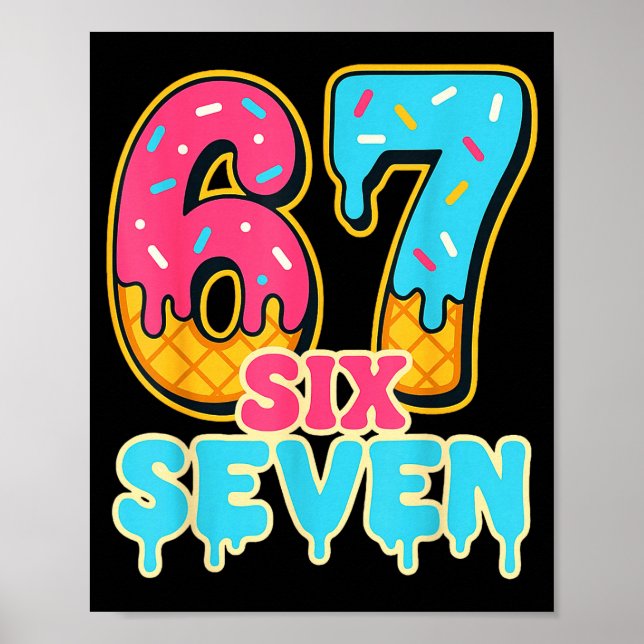 Poster Baseball Drip Number 67 Player Trendy 6 7 Meme Fun (Frente)