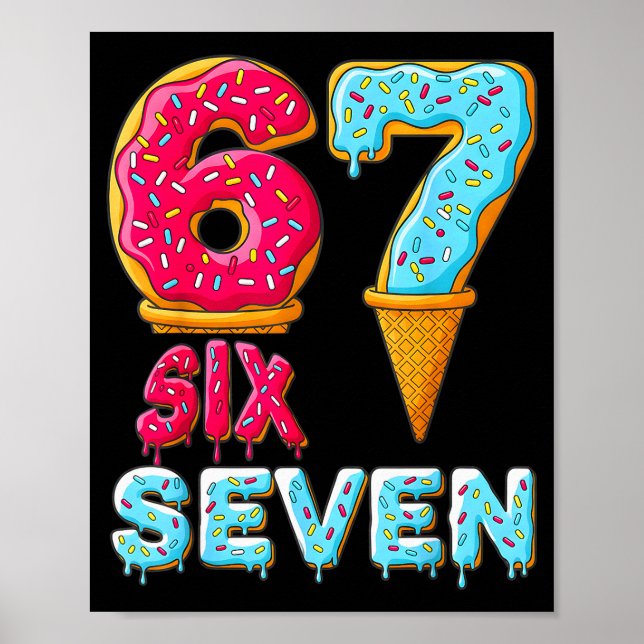 Poster Baseball Drip Número 67 Jogador 67 Meme Sorvete D (Frente)