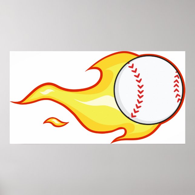Poster Baseball em Fogo (Frente)