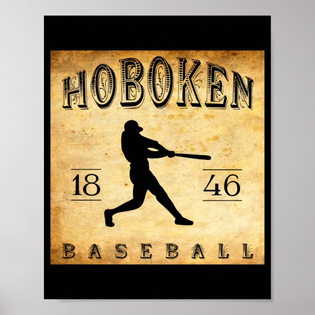 Poster Baseball Hoboken Nova Jersey 1846 (Frente)