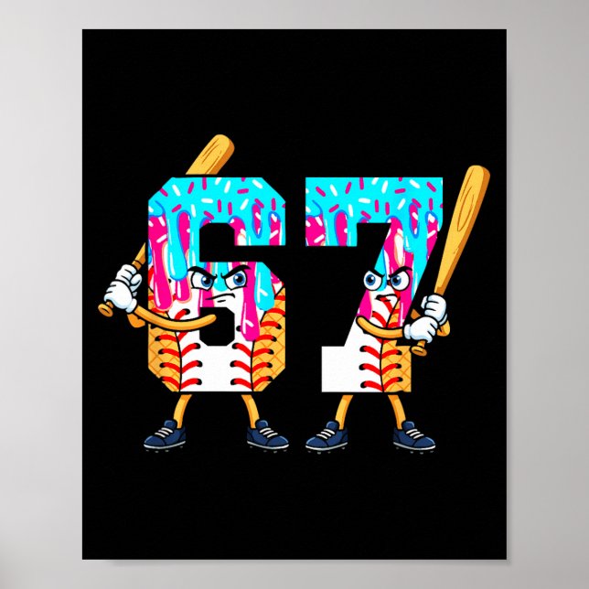 Poster Baseball Ice Cream 67 Six Seven Cool Player 6 7 Dr (Frente)