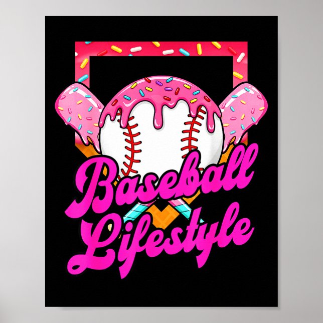Poster Baseball Life Lifestyle Home Plate Ice Cream Drip  (Frente)